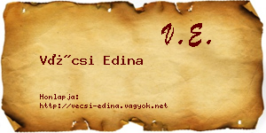Vécsi Edina névjegykártya